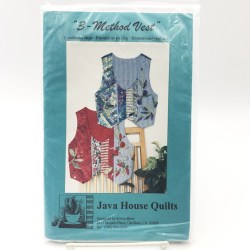 3 METHOD APPLIQUE VEST JAVA HOUSE QUILTS PATTERN  XS-LARGE UNCUT